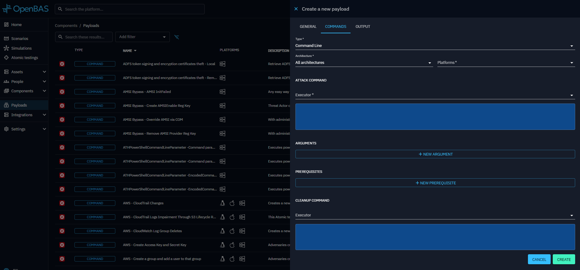 Payloads - OpenBAS Documentation