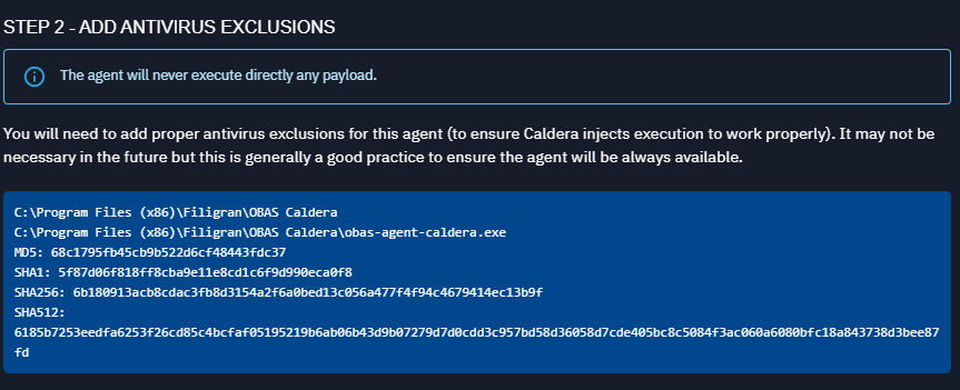 Caldera AV exclusion
