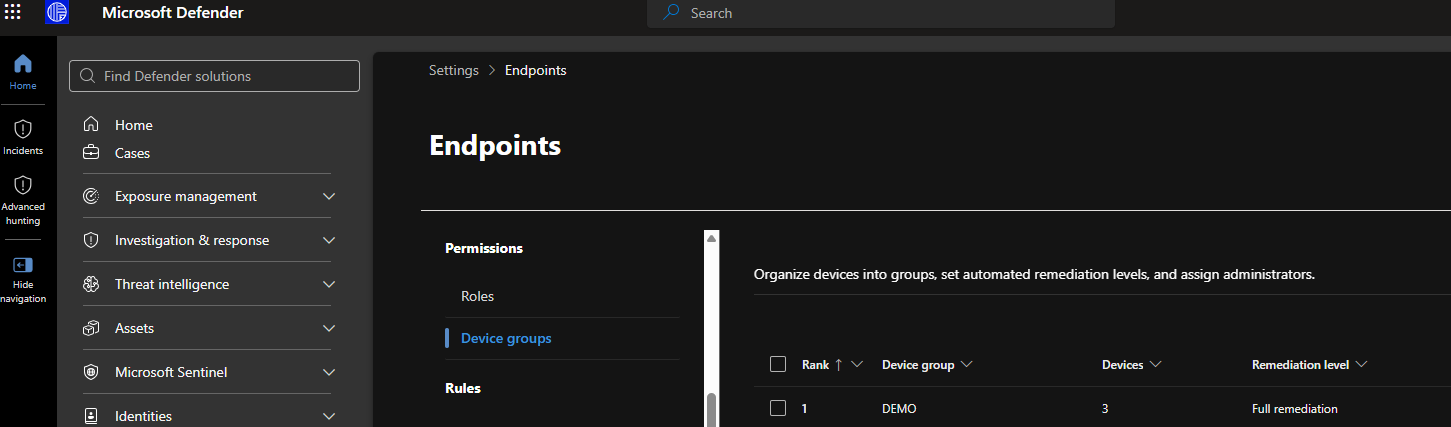 MDE device groups