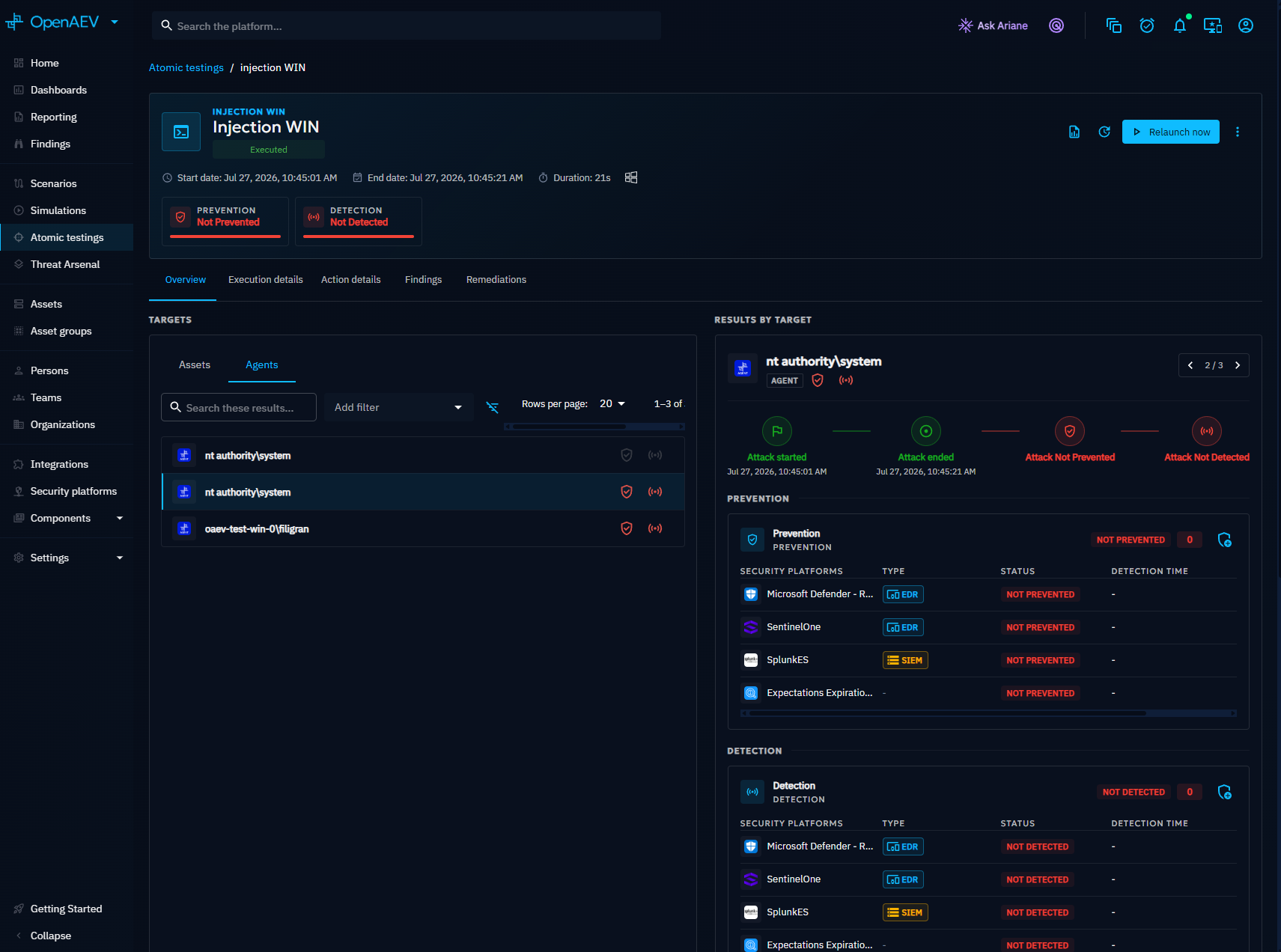 Inject result overview - Agents